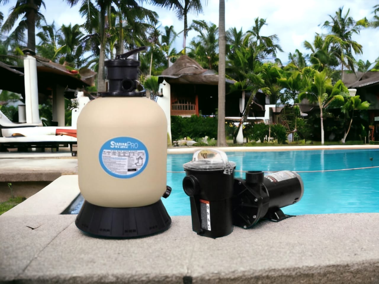 pompa dan filter kolam renang