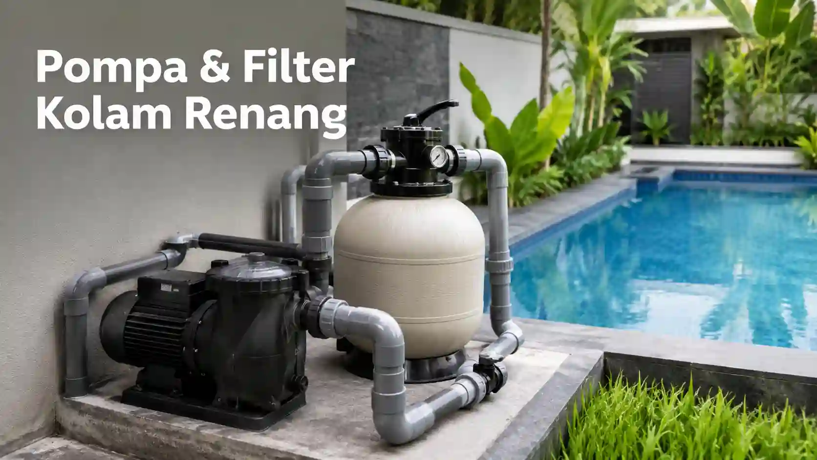 penyesuaian pompa dan filter kolam renang